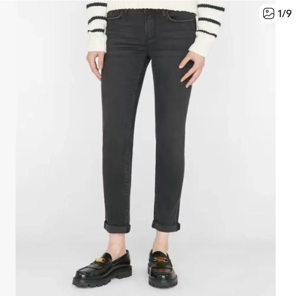 FRAME Le Garcon Boyfriend Jean Pembroke Black Wash Womens 28